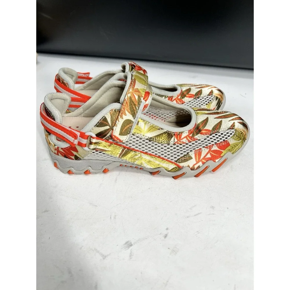 Mephisto Allrounder Niro Womens 7 Orange Multicolor Floral Mary Jane Hiking Shoe